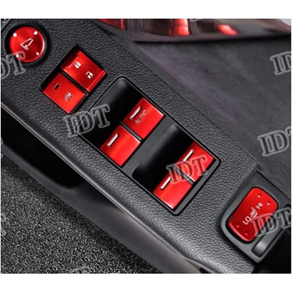 Honda with Mini Us Honda New RC Odyssey Dedicated Windows Ichi Cover Red Interior Panel Bezel Trim RC1 RC2 Windth Switch Cover (Aluminum Power Window Switch Cover Red) For Sale