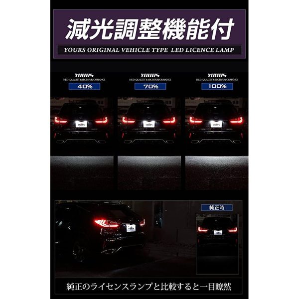 YOURS (Yours) Toyota Lexus RX Number Light CREE LED License unit (with reduced lighting adjustment function) 2 sets YF810-5274 [2] S For Discount - Image 3